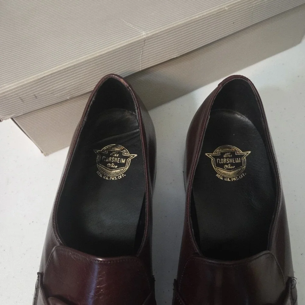 Florsheim Richfield 33472 Burgundy Leather Penny Loafers Shoes Size 7.5 D US Me - Picture 6 of 16